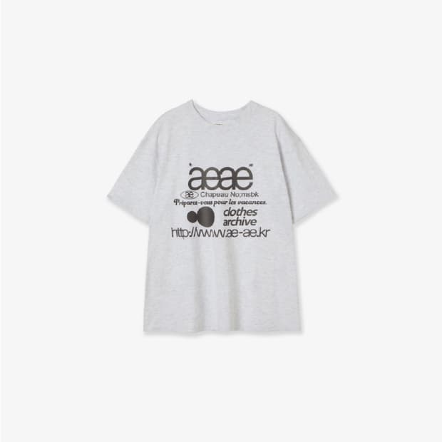 에이이에이이 WEB LOGO T-SHIRTS [LIGHT GREY]