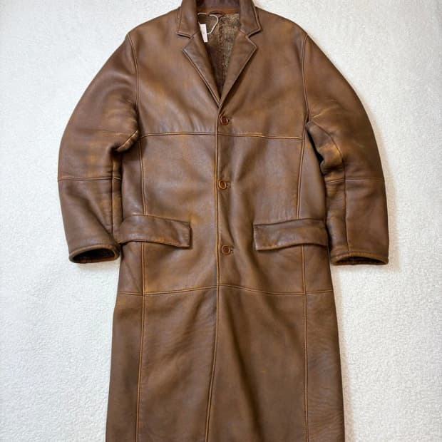 휴고보스 00's 양가죽 무스탕 롱 코트 pn6163