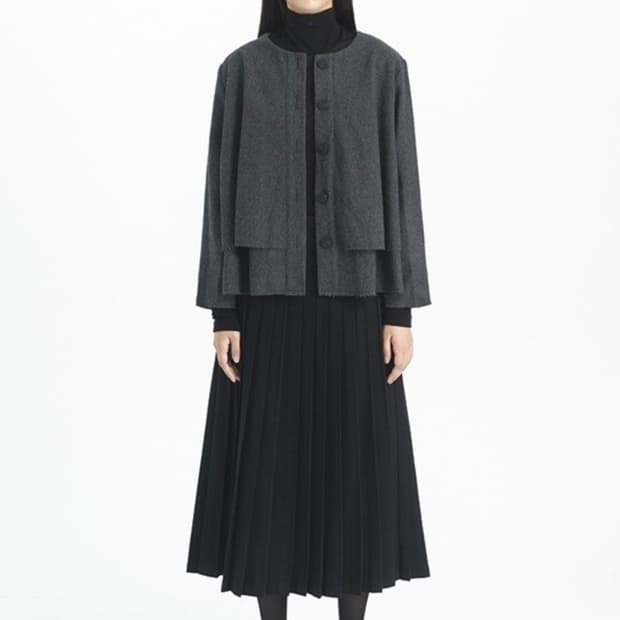 유노이아 버튼 울 자켓 가디건 구버전 -차콜