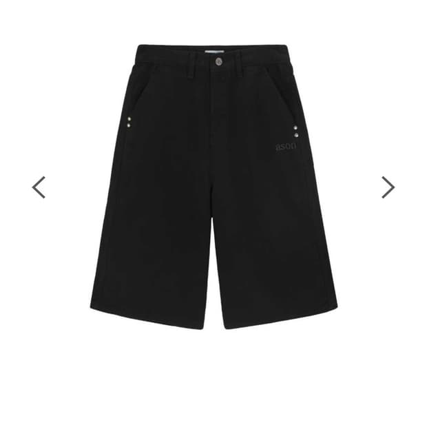 애즈온 BLACK BURMUDA PANTS