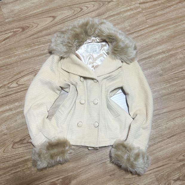 빈티지 라떼 퍼 코트 히메갸루 로걀 히메카지 오네갸루 헤이세이 모리걸