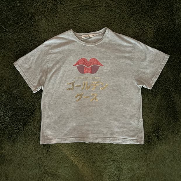 [S] 골든구스 17ss 립 앤 골드포일 재패니즈 레터링 티셔츠 멜란지
