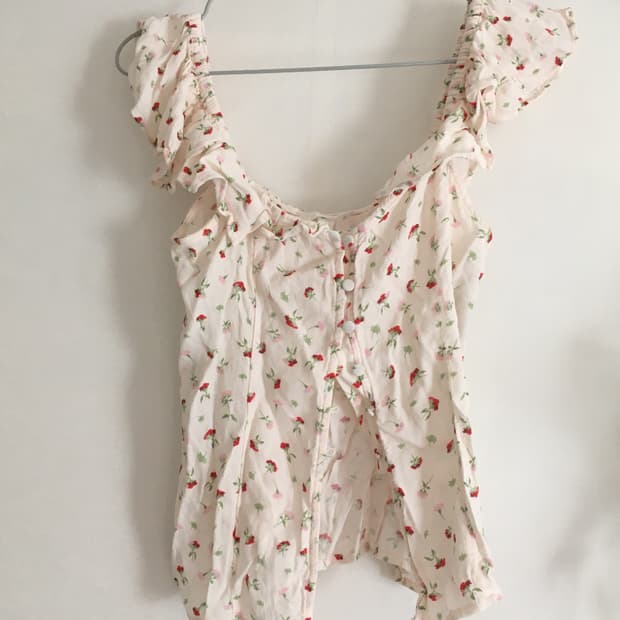 H&m 플라워 블라우스 나시 빈티지