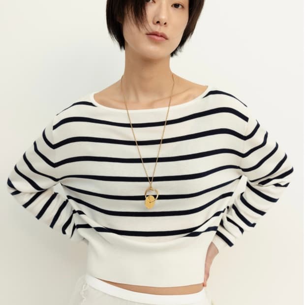 오르 실크 블랜드 풀오버 아이보리