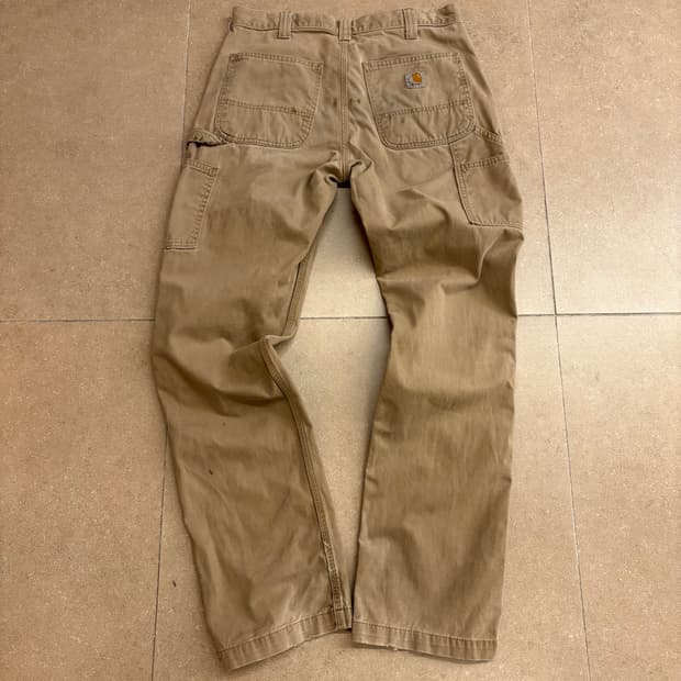 빈티지 칼하트 싱글니 베이지 코튼팬츠