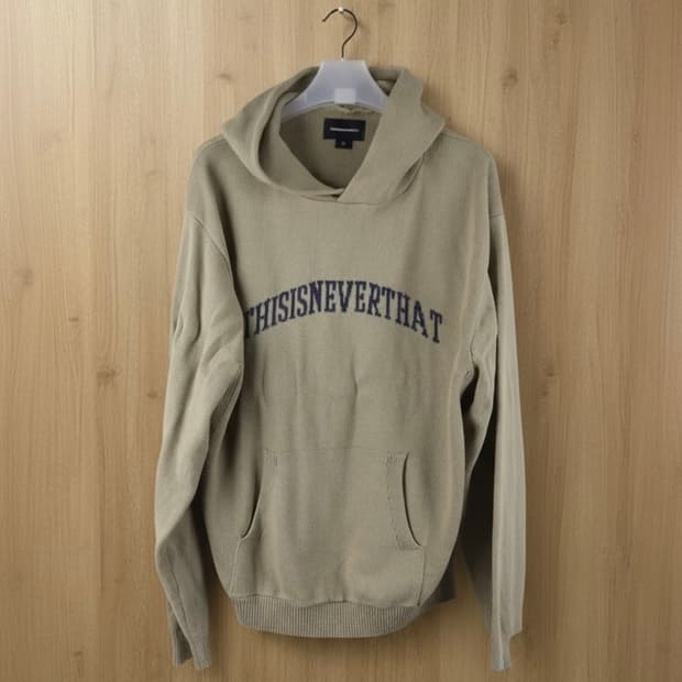 디스이즈네버댓 [정품] 니트 후드티 로고 스웻셔츠 L(105)