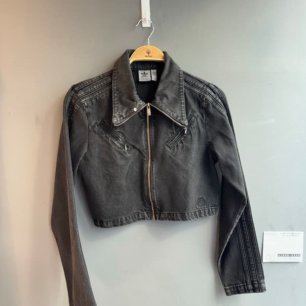 아디다스 블랙 데님 라이더 자켓