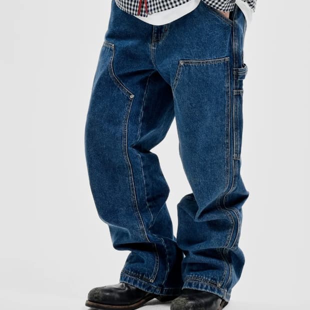 엑스트라오디너리 더블니 데님 인디고 XL