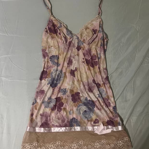 ✨vintage pink flower pattern slip dress✨