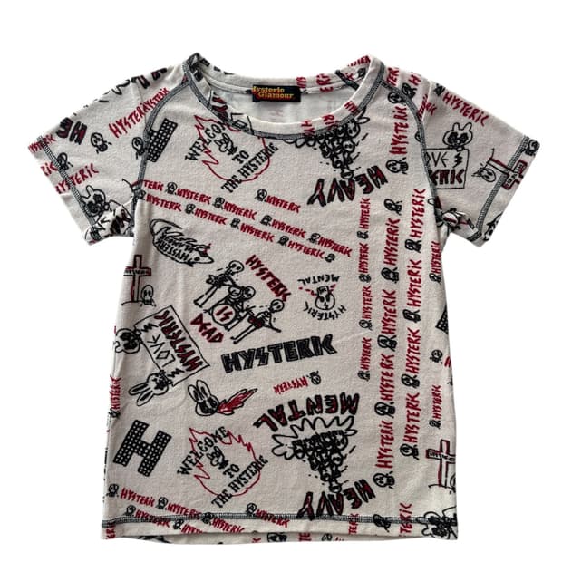 히스테릭 글래머 90s 아카이브 올오버 그래픽 테리 반팔 티셔츠