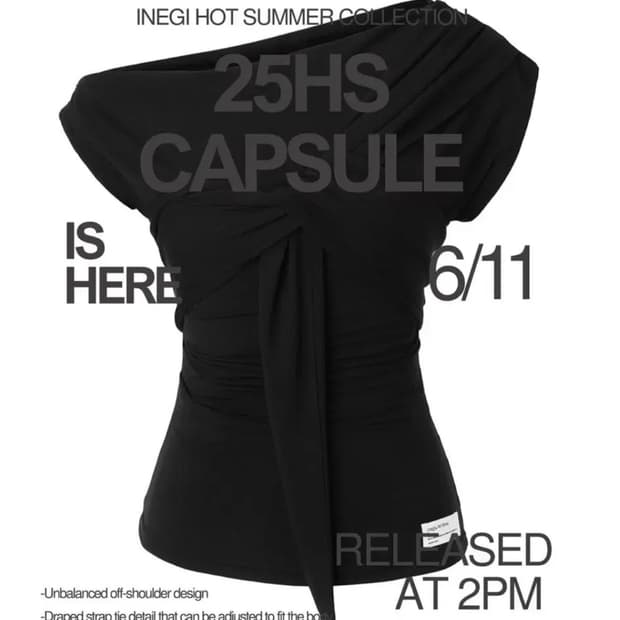 이네기 드레이프 탑 Drape Flow Tie Top (black)