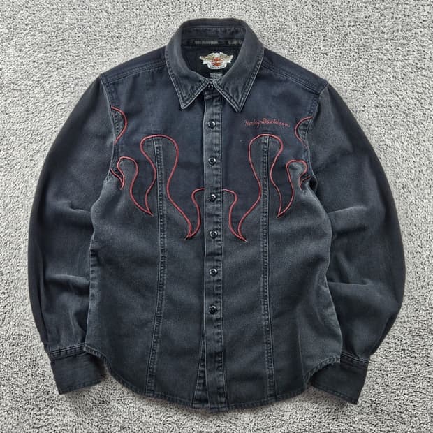 할리데이비슨 플레임 레이어 바이커 셔츠 ( M ) / 11115