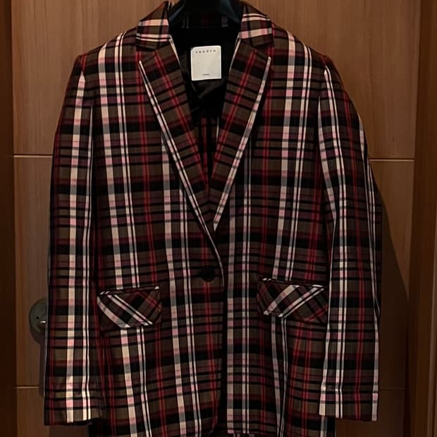 산드로 체크 자켓 38