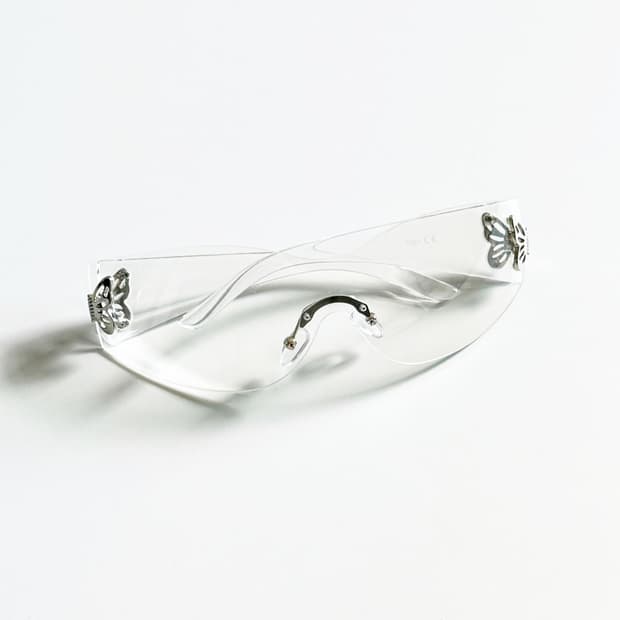 무테 쉴드 고글 클리어 버터플라이 힌지 빈티지 선글라스