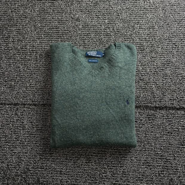 폴로 랄프로렌 포니로고 램스울 브이넥 니트 3946