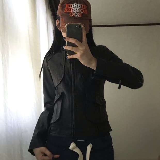 차이나카라 블랙 양가죽자켓