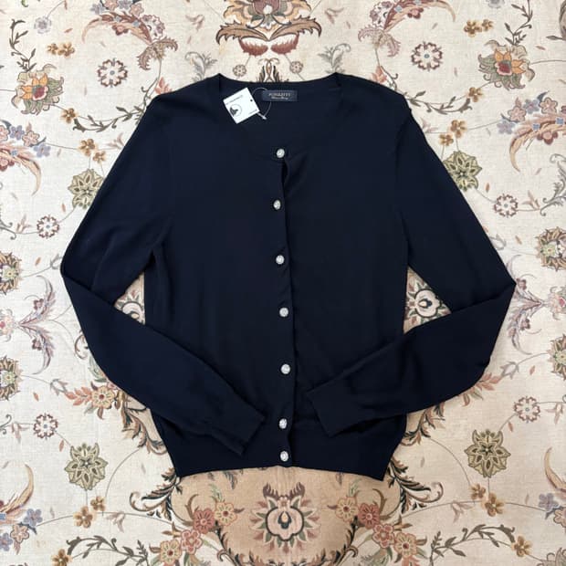 jpn vtg 라운드넥 니트가디건