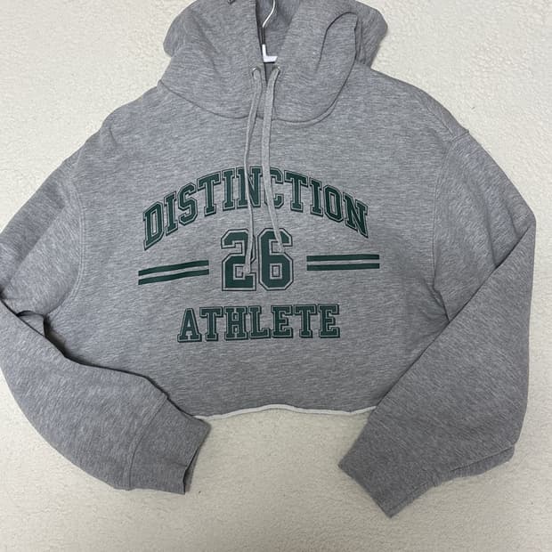 에잇세컨즈 크롭 후드티 그레이