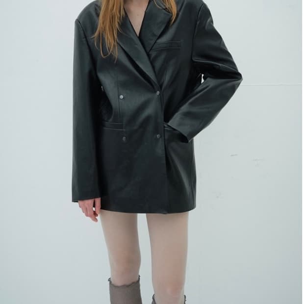 오버듀플레어 SNAP TWO-WAY OVERSIZED LEATHER JA