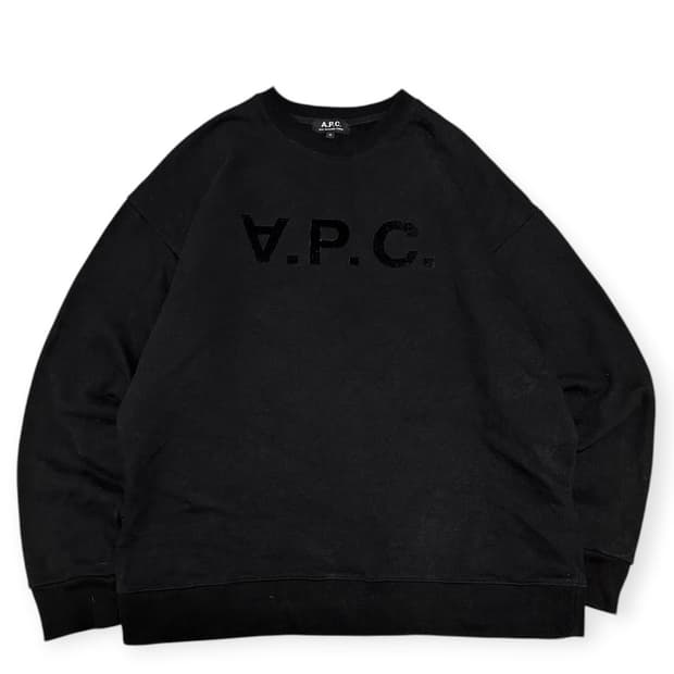 A.P.C. 아페쎄 로고 블랙 맨투맨