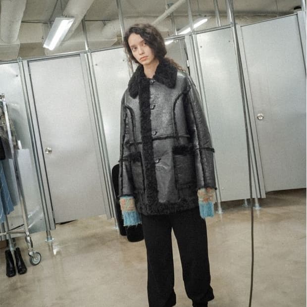 Perverze 퍼버즈 리버서블 무스탕 코트 블랙