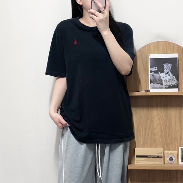 [정품] 폴로 블랙 / 레드포니 반팔티 [ L ] 