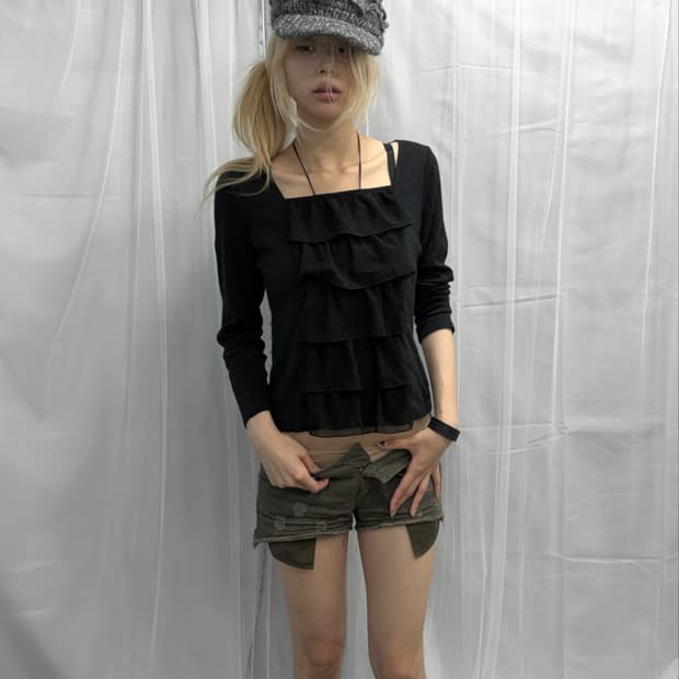 [Indivi] Frill Long Sleeve
