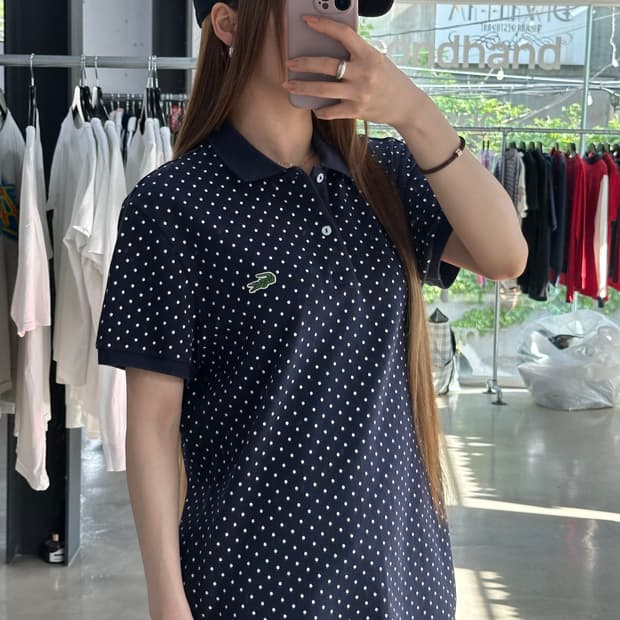라코스테 도트 버튼 Pk반팔티