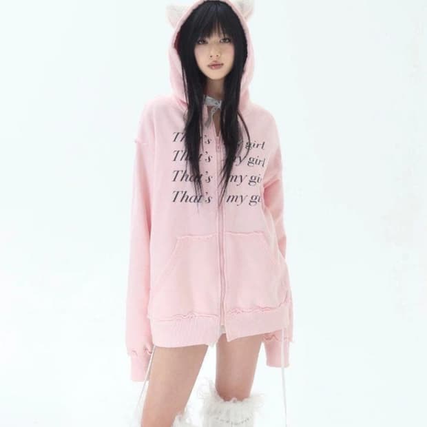 EatMePlz 뉴진스 착용 핑크 키티후디