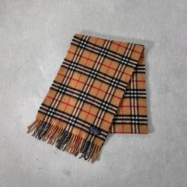 버버리 노바체크 램스울 베이지 머플러