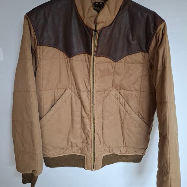 XL 더블알엘 레더 요크 패딩 퀼팅 자켓