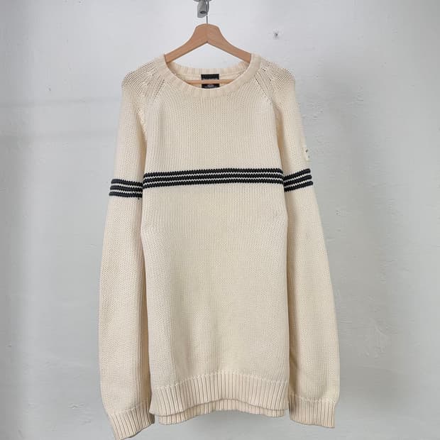 폴로 진스 컴퍼니 랄프로렌 스트라이프 라인 크루넥 니트 스웨터