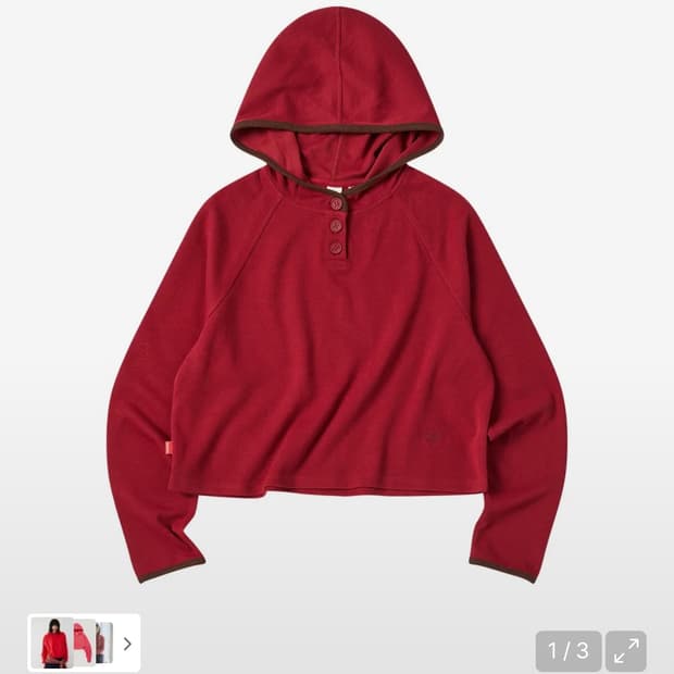 comoninoz W LAYERED HOOD T-SHIRT [RED] 