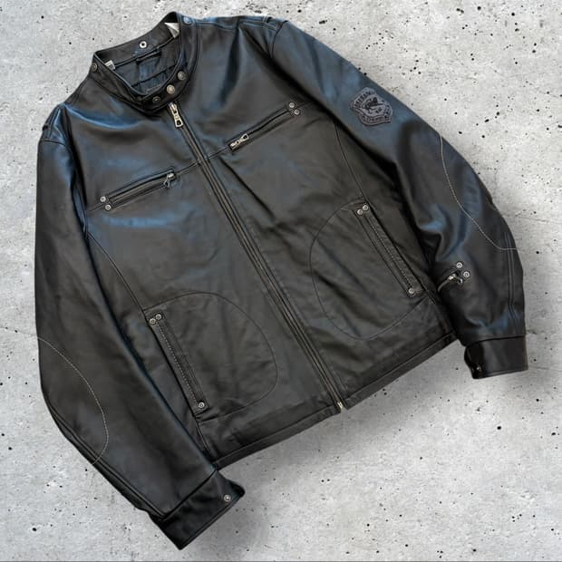 [XL] PARASUCO 파라수코 블랙 가죽 라이더 레더 자켓 C992