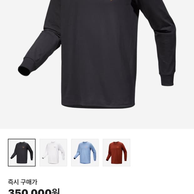 아크테릭스 롱슬리브 블랙 S