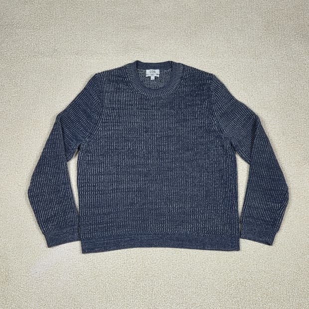 [코스] 텍스처드 믹스 레귤러핏 크루넥 니트 스웨터 | 00260