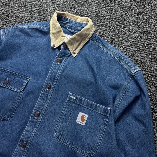 칼하트 코듀로이 카라 박시핏 데님 워크 셔츠 1388