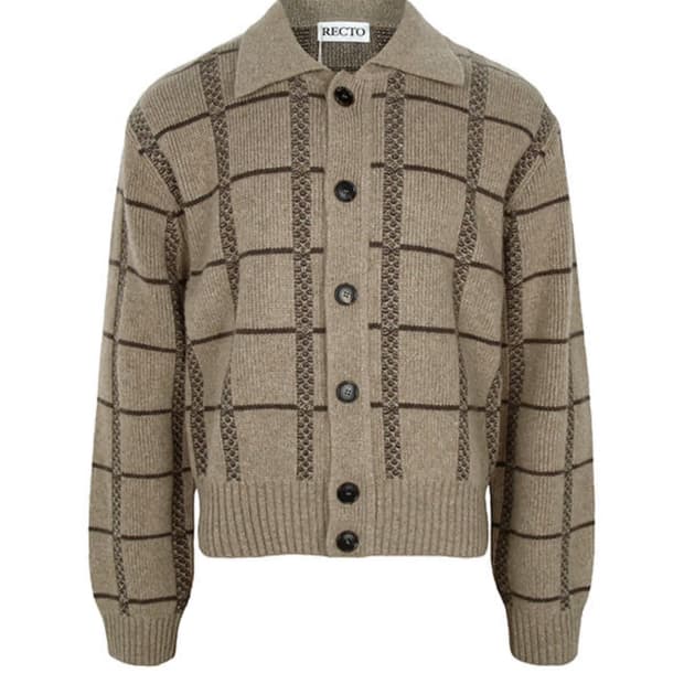 렉토 25FW 자카드 가디건 S