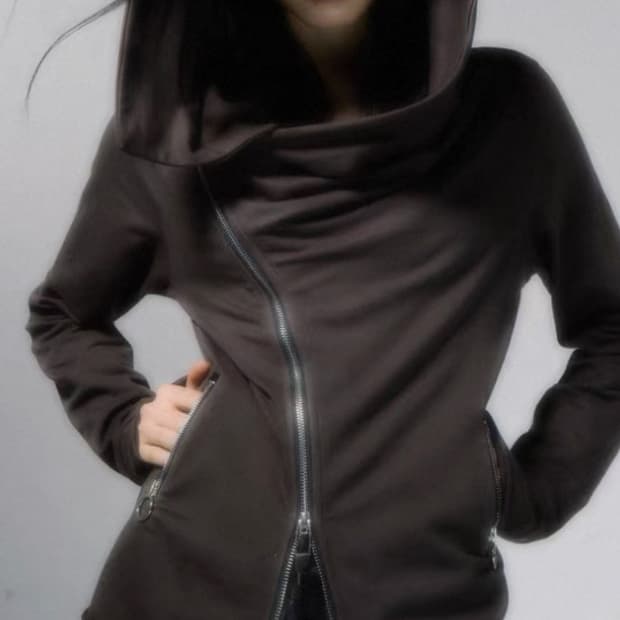 샵코어 드레이프 하이넥 집업 자켓