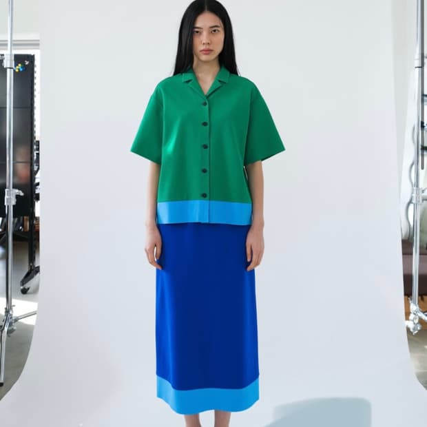 HANDS EYES HEART Colorblock Skirt / 새상품