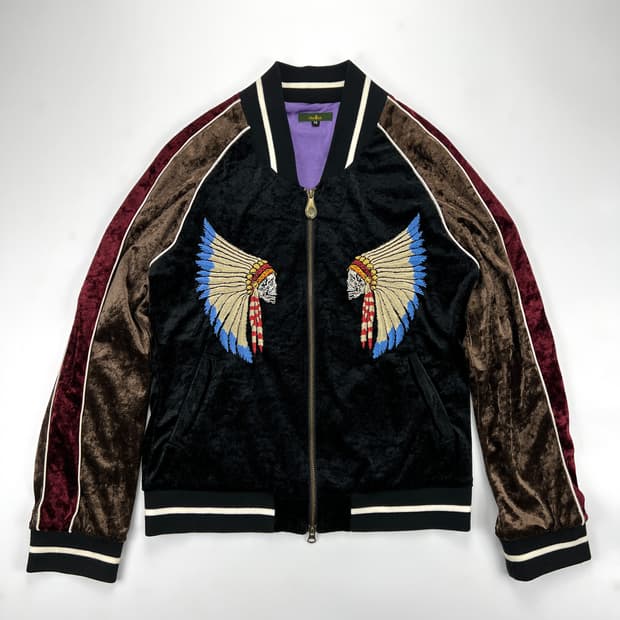 오벨리스크 스컬자수 벨루어 블루종