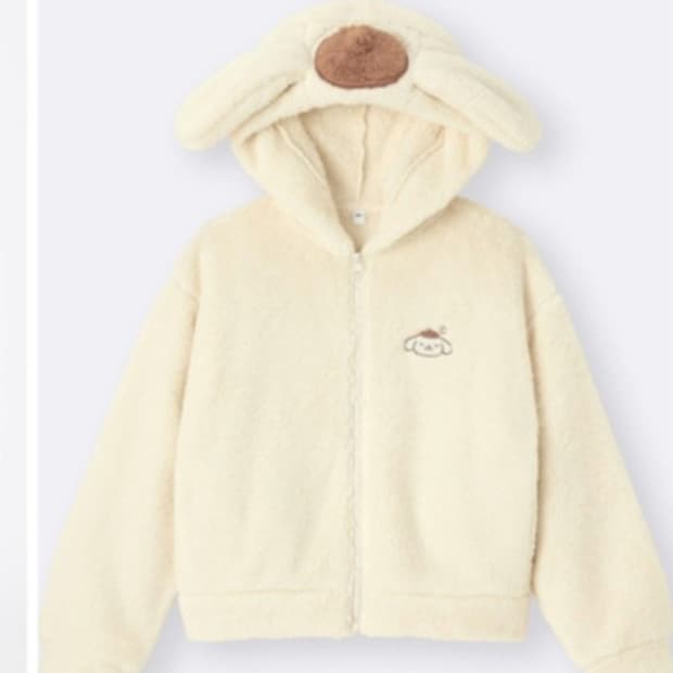 지유 GU 산리오 폼폼푸린 플리스 후드집업