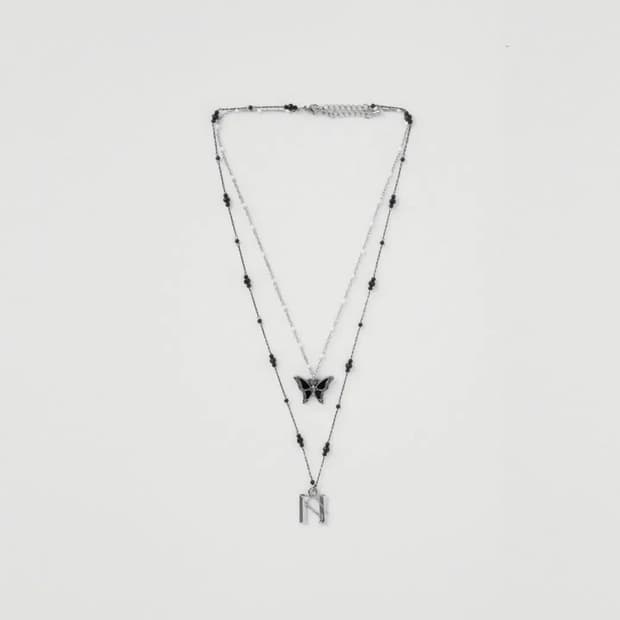 뉴얼린 나비 목걸이 butterfly double layer neckla
