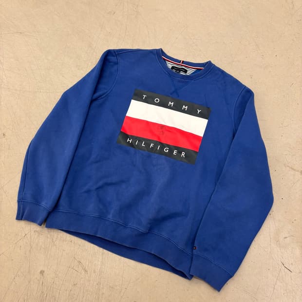 타미힐피거 빅로고 블루 맨투맨