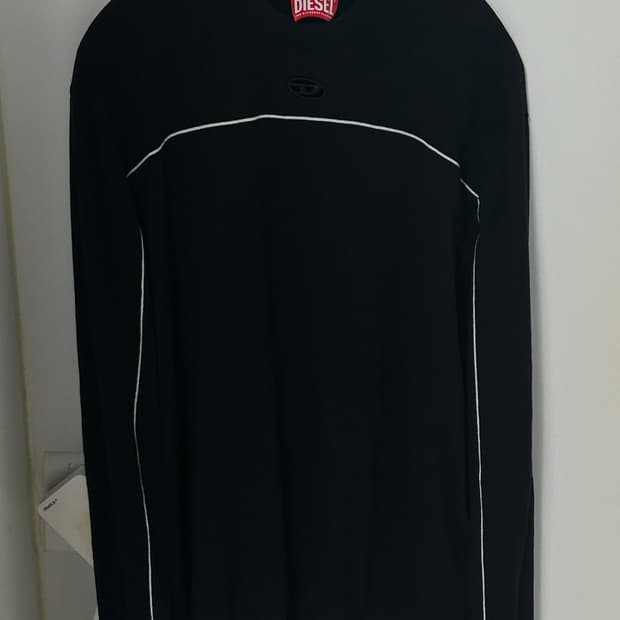 새상품 디젤 Jumper In Silk Blend With Piping 