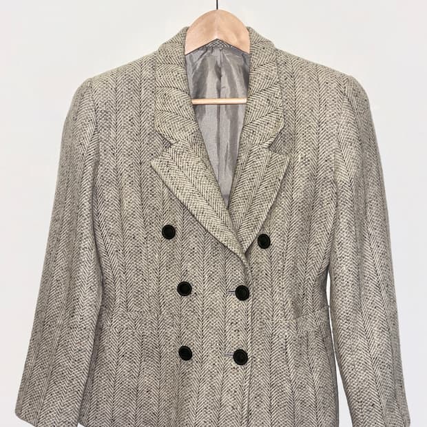 LADIS CAVALIER 재팬 울 헤링본 더블 자켓 / Grey