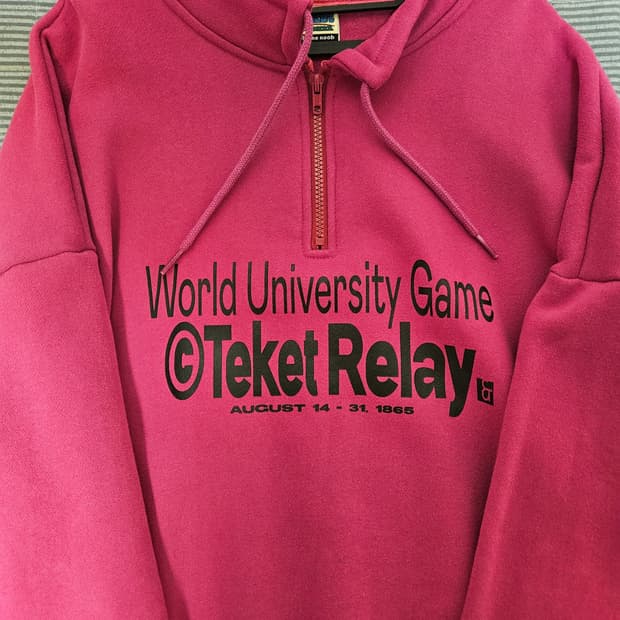 테켓 하프집업 반집업 마젠타 핑크