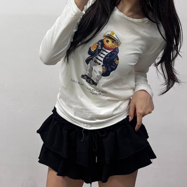 폴로 랄프로렌 빅 폴로베어 화이트 롱슬리브 셔츠(S)