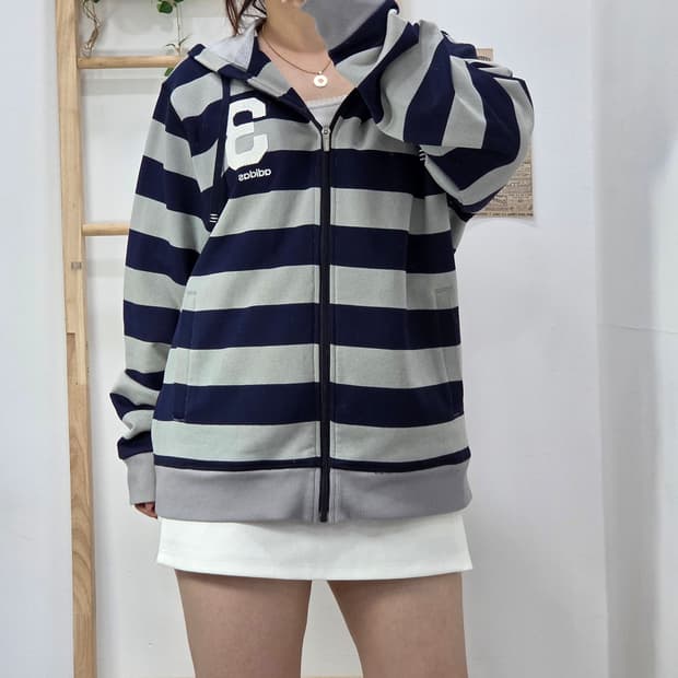 [프립]XL/y2k 빈티지 일본 아디다스 단가라 스트라이프 후드 집업