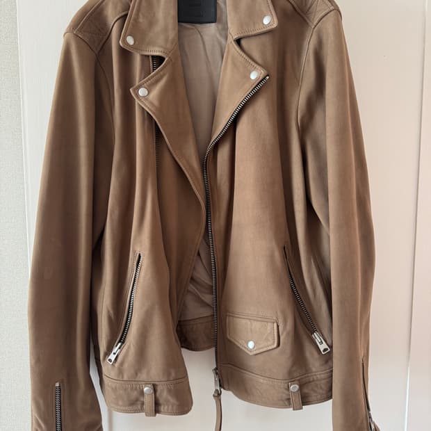 올세인츠 누벅 레더 라이더자켓